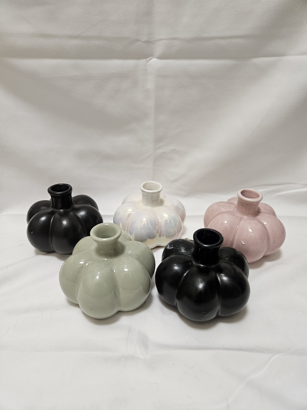 Decorative Pumpkin-Shaped Ceramic Vase - Set of Five - BUNDLES/OFFERS WELCOME